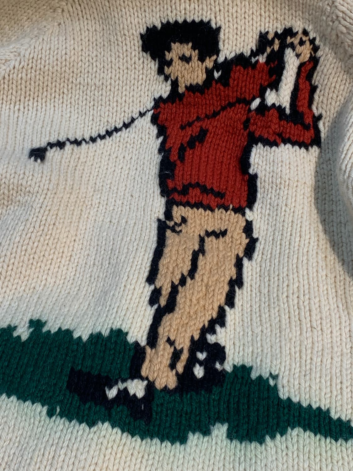 60s 핸드 니트 캐네디언 집업 스웨터 골프 상품이미지7