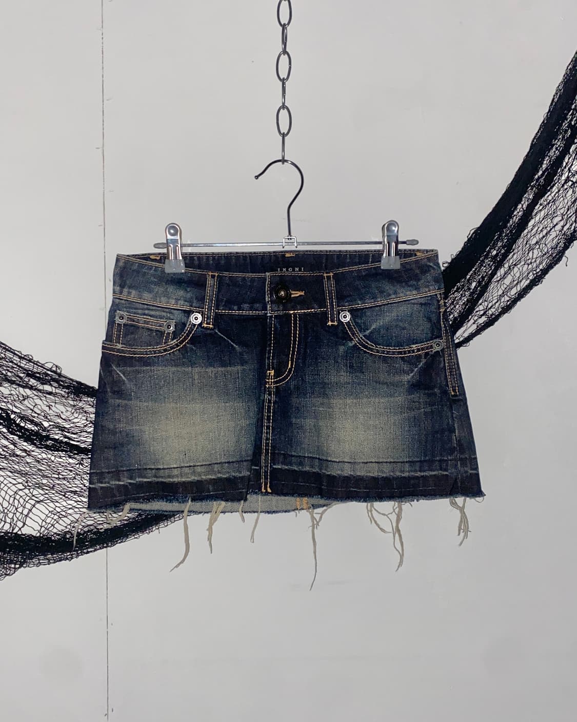 ꒰ঌ 잉그니 y2k 데미지 데님 스커트໒꒱ 상품이미지1