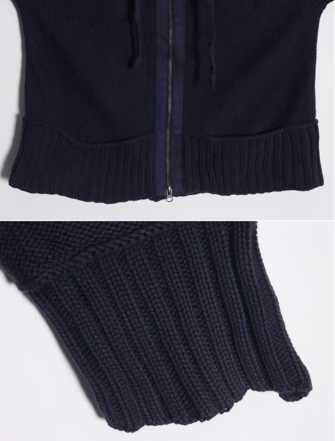 에디바우어 빈티지 니트 집업 네이비 상품이미지3