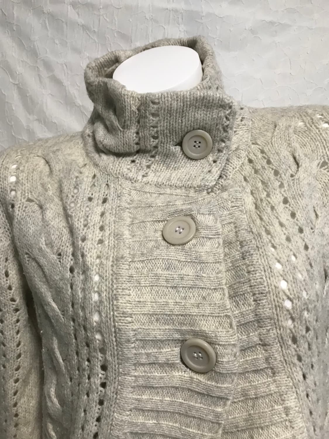 빈티지 니혼진 너드 사선 디자인 버튼 가디건 탑 상품이미지4