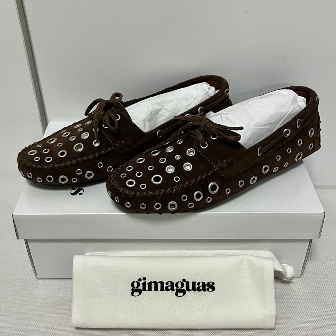 [36,39]기마구아스 아일렛 드라이빙 슈즈/브라운 상품이미지1