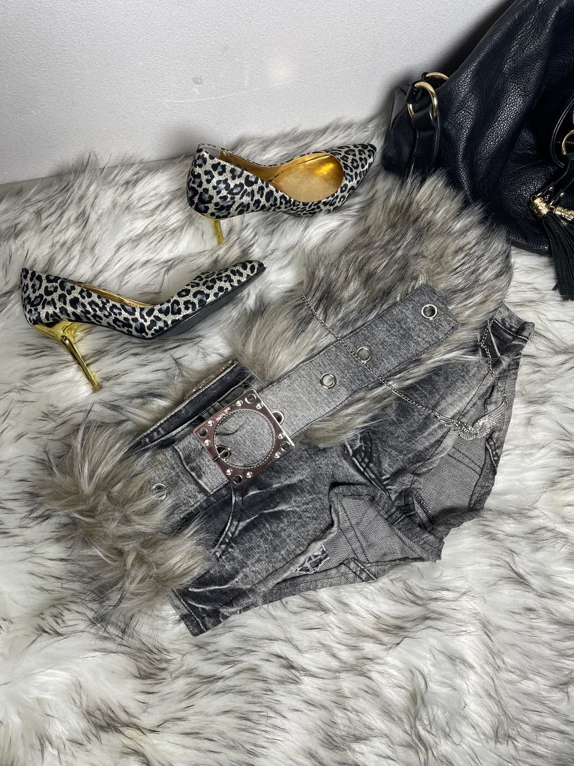 흑청 그레이 퍼팬츠 숏팬츠 상품이미지1