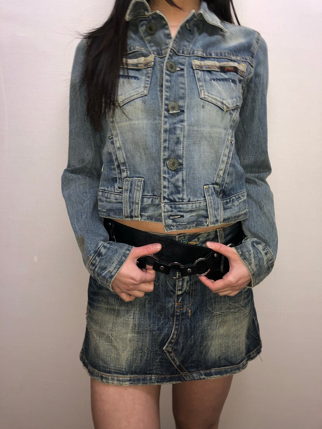 빈티지 데님 크롭 자켓 상품이미지2