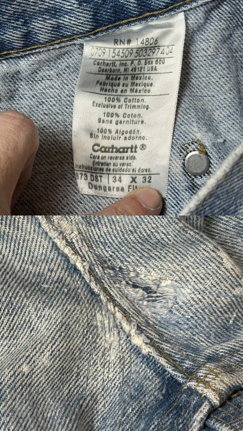 OG 칼하트 데님 더블니 팬츠 칼하트 B73 썩블니 상품이미지9