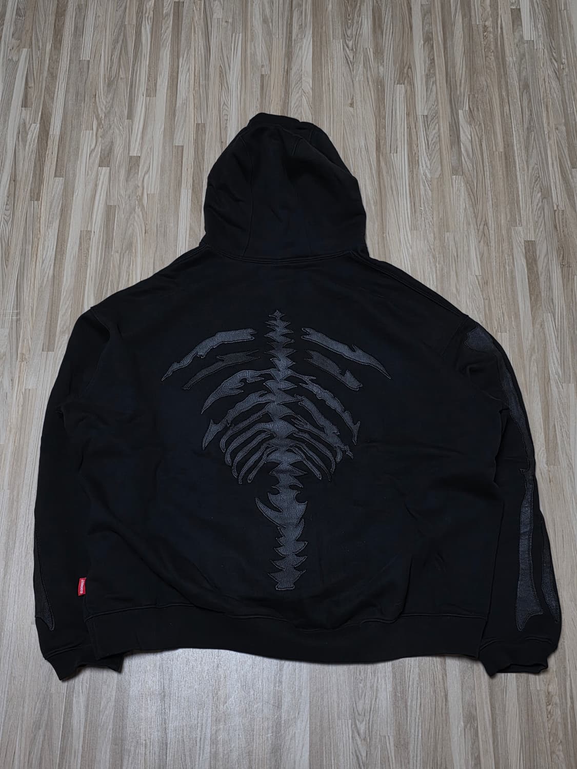 블랙아웃 본즈 레더 후드 후디 XL 상품이미지5