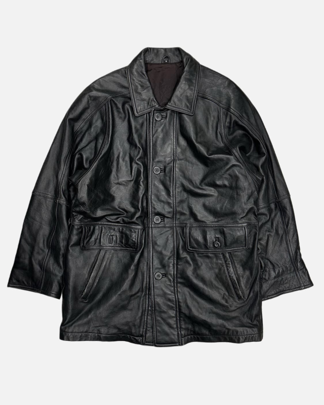 sheep skin black leather coat 상품이미지1