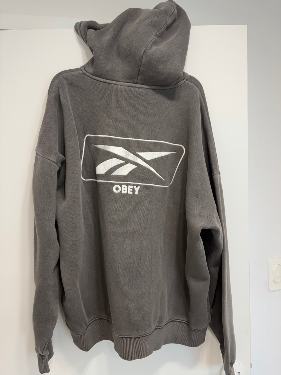 리복 오베이 콜라보 후드집업 워시드 블랙 XL 상품이미지2