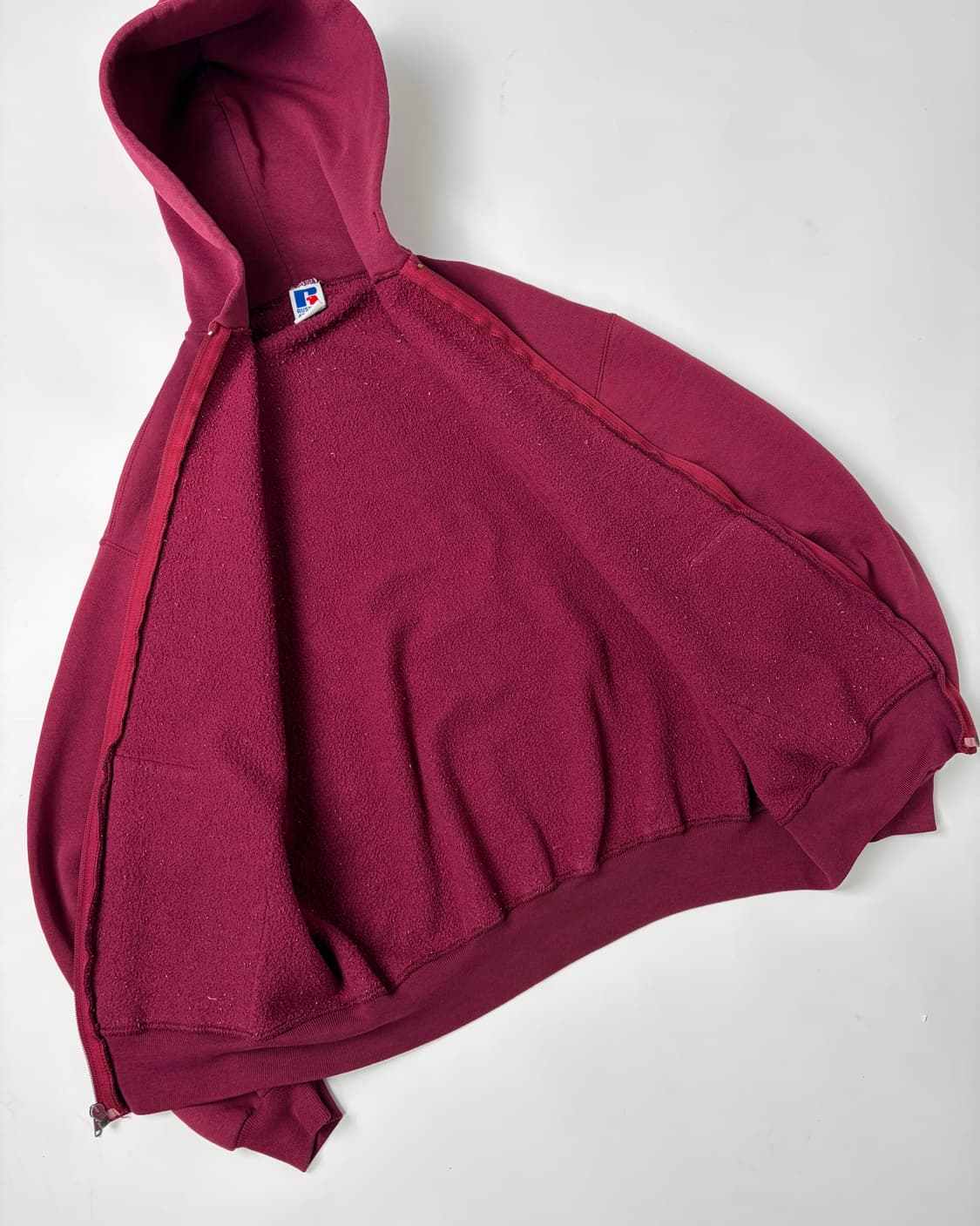 90s Russell Zip Up Hoodie (burgundy) 상품이미지7