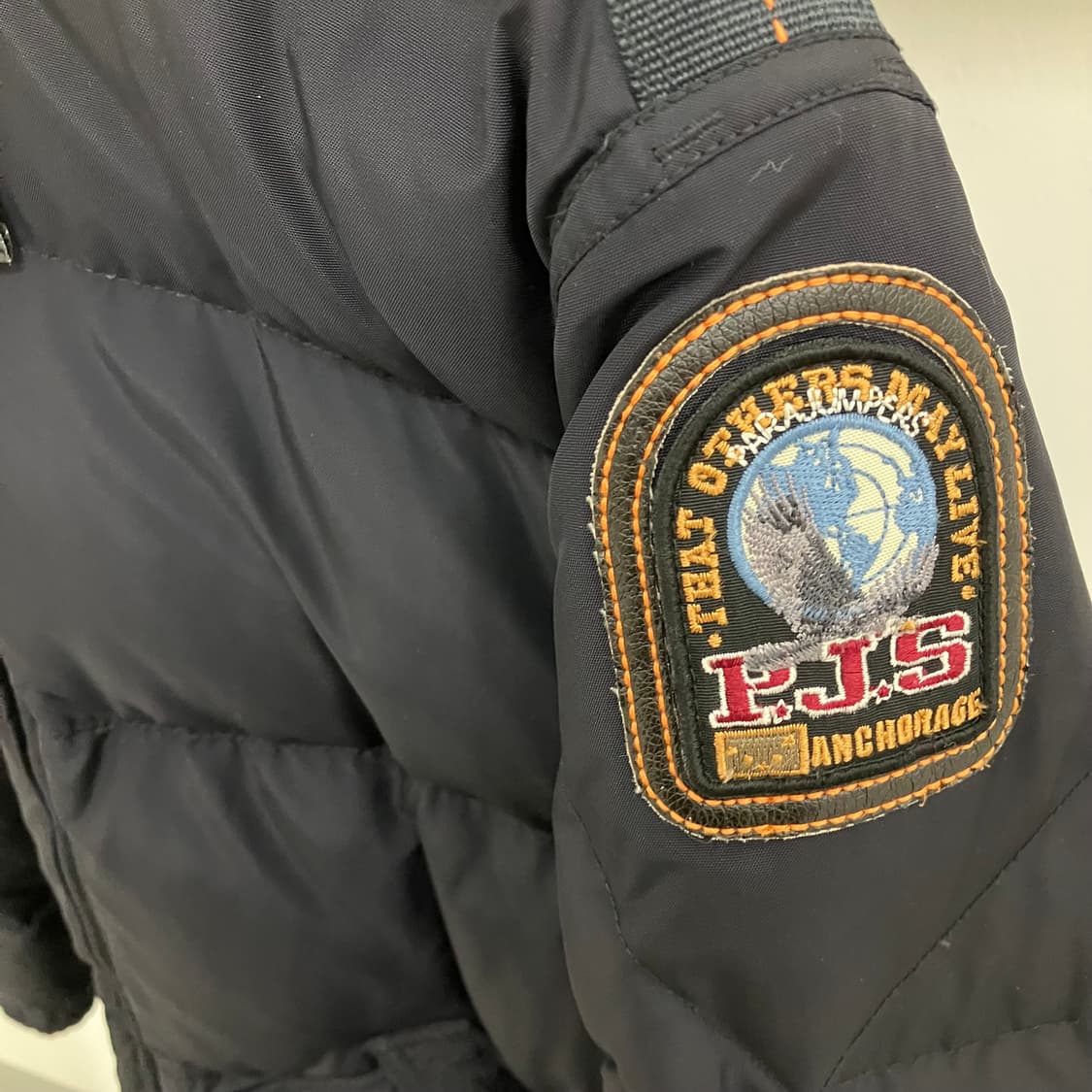 파라점퍼스 네이비 롱 베어 마스터피스 퍼 후드 패딩 M 상품이미지5