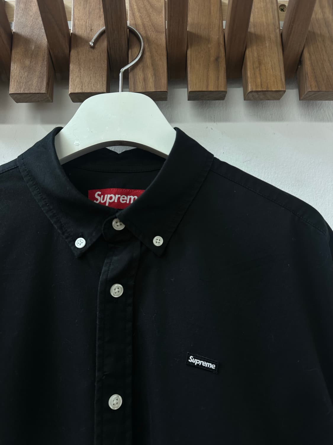 Supreme 슈프림 스몰 박스 로고 자수 블랙 옥스포드 버튼다운 셔츠 상품이미지2