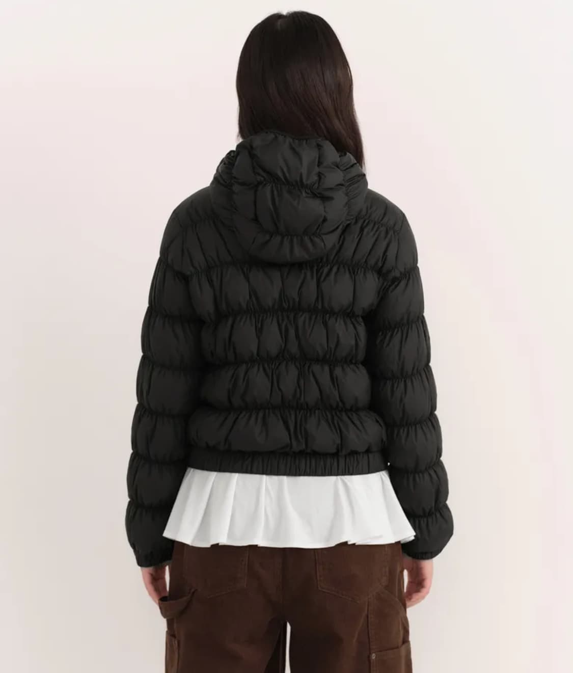 무신사스탠다드우먼 우먼즈 후디드 셔링 라이트 다운 재킷 무댄타드경량패딩 상품이미지3