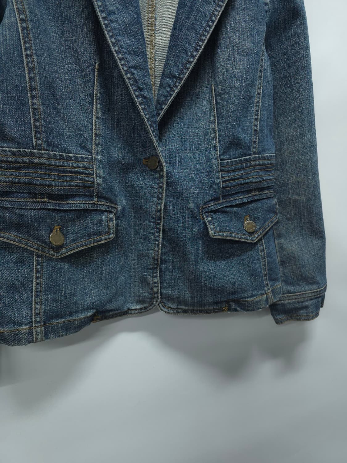 핏 예쁜 쉬즈미스 스판 데님 블레이저 레트로 자켓(55) 상품이미지6