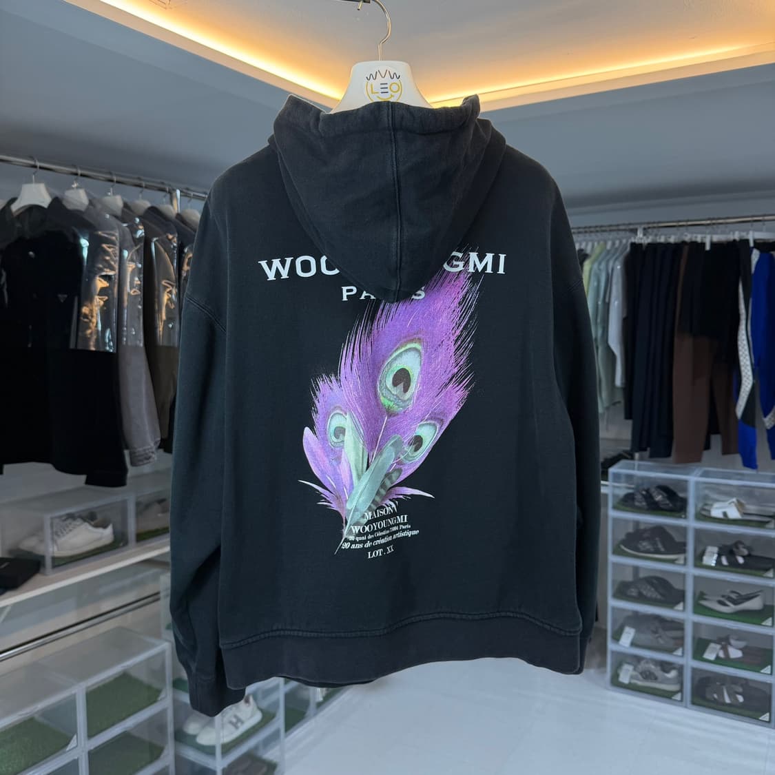 [리오브] 우영미 깃털 백로고 후드 상품이미지1