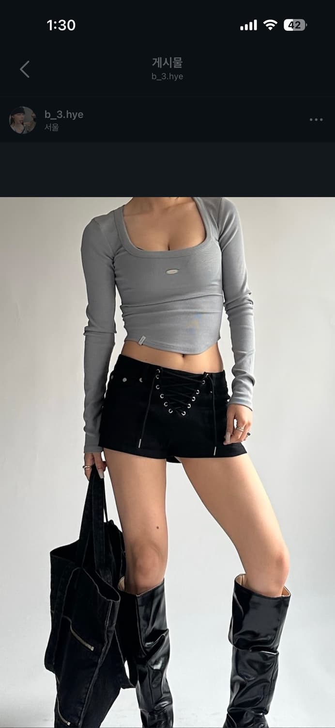 킴서울 111 ROUNDSQUARE LONG SLEEVE  블루차콜 상품이미지2