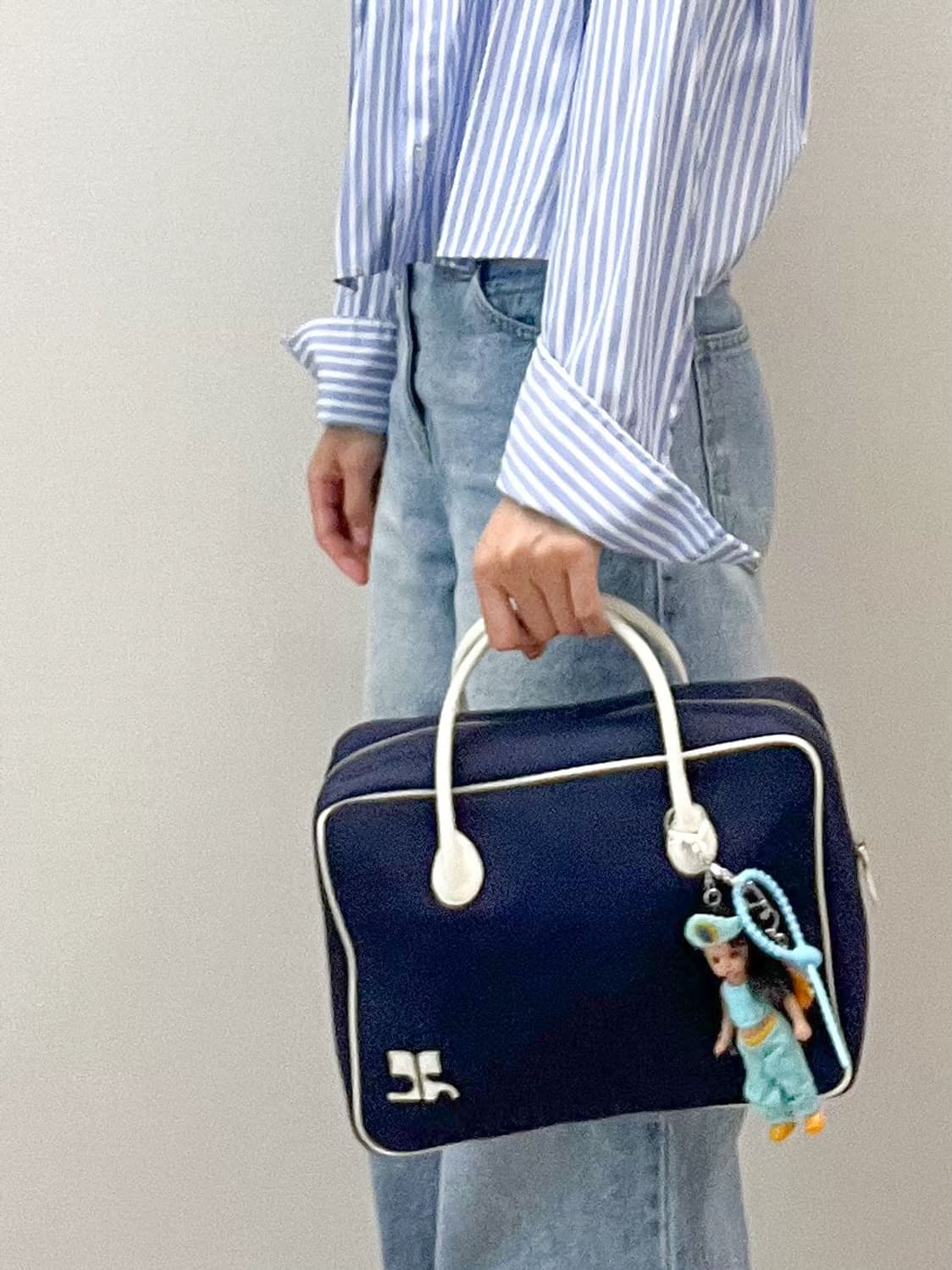 courreges / 꾸레쥬 네이비 패브릭 토트백 상품이미지10