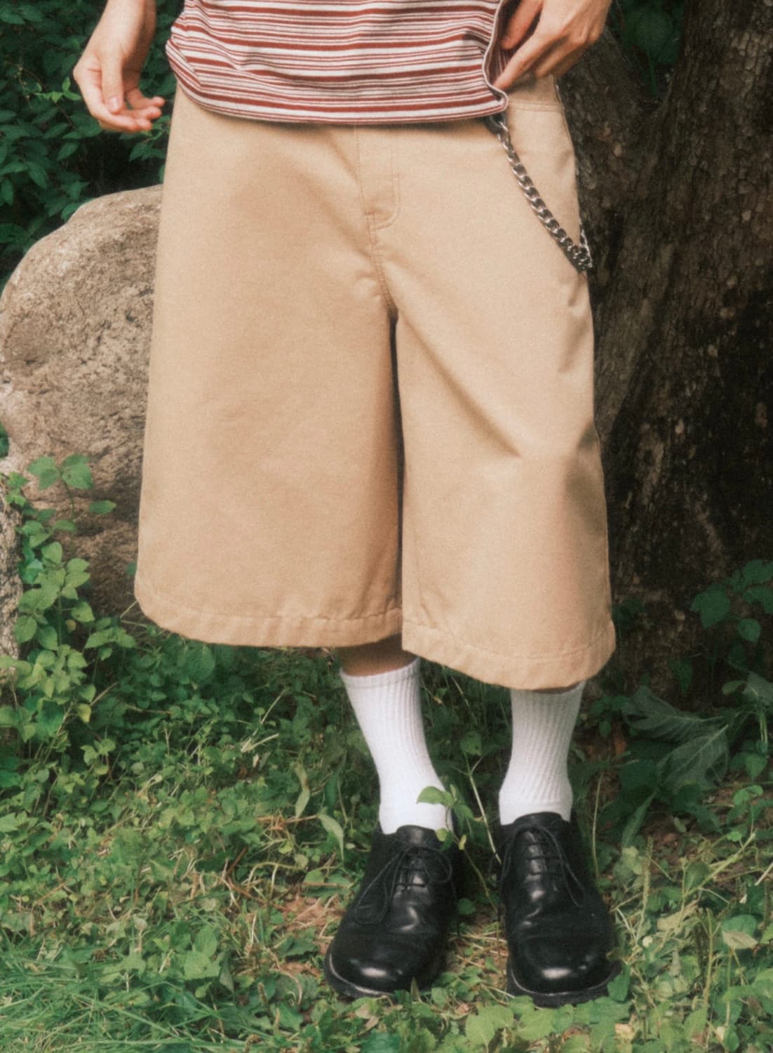 버뮤다 치노 쇼츠 반바지 - 베이지 M 상품이미지3