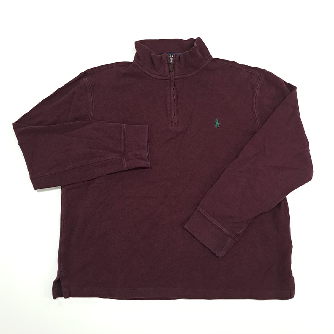 CN667 M 폴로 랄프로렌 QR 버건디와인 하프집업 긴팔 니트 스웨터 상품이미지2