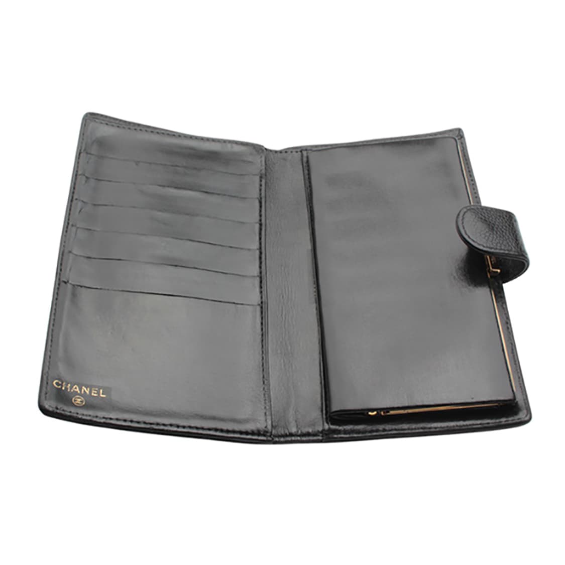 샤넬 블랙 캐비어 빅로고 2단 중지갑 상품이미지4