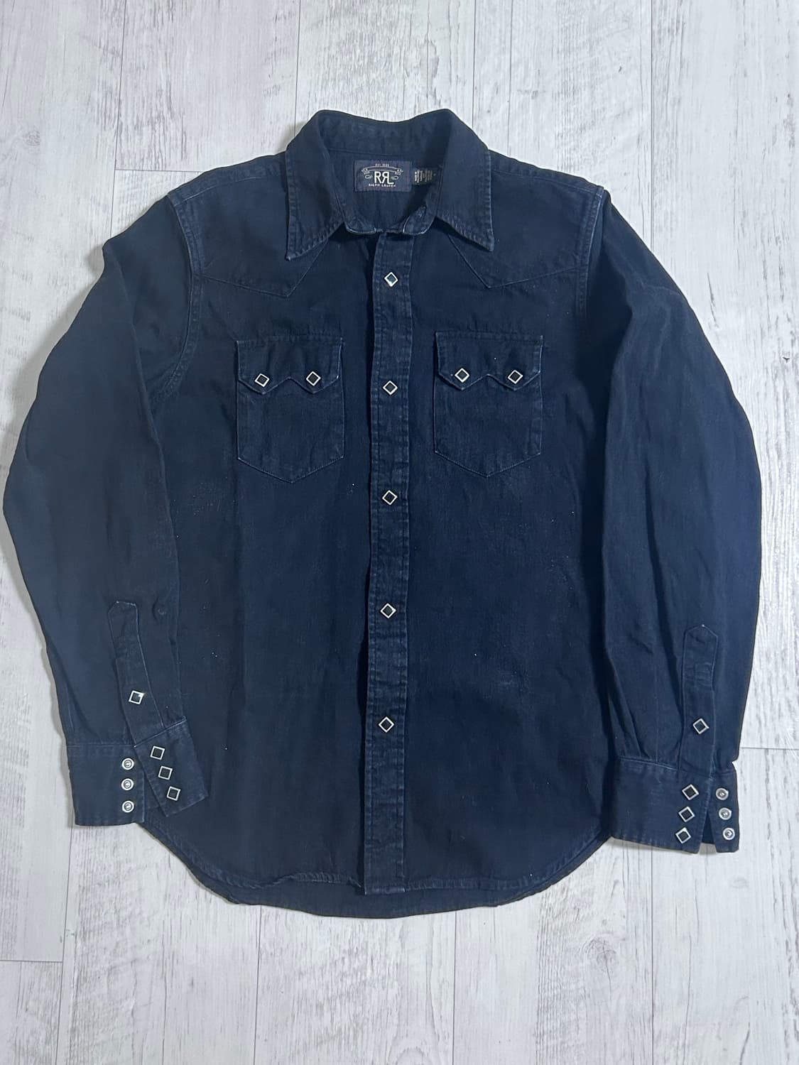 RRL 더블알엘 블랙 데님 웨스턴 셔츠 M 상품이미지1