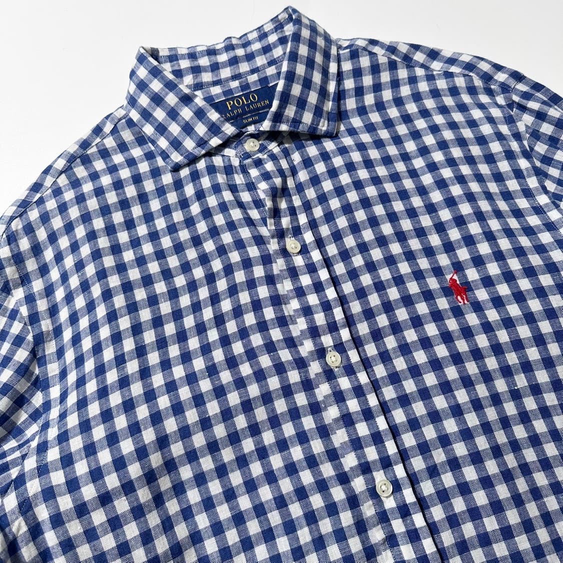 폴로 랄프로렌 린넨 깅엄 체크 셔츠 상품이미지3