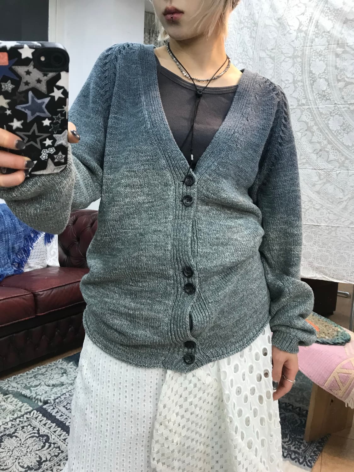 디젤 빈티지 그라데이션 니트가디건 상품이미지2