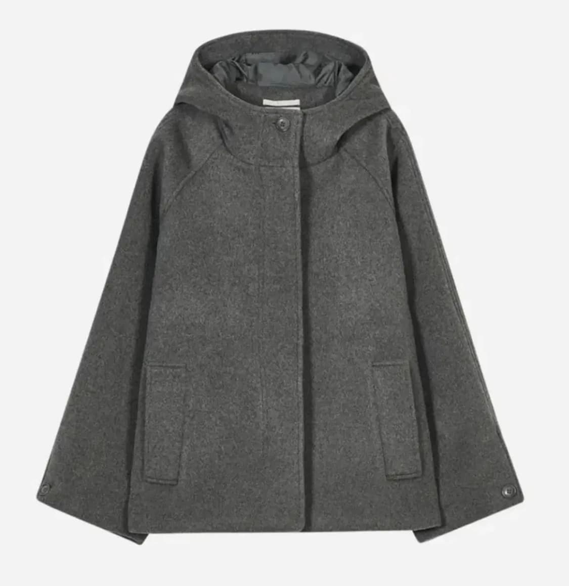 타입서비스 후드 하프 코트 그레이 상품이미지1