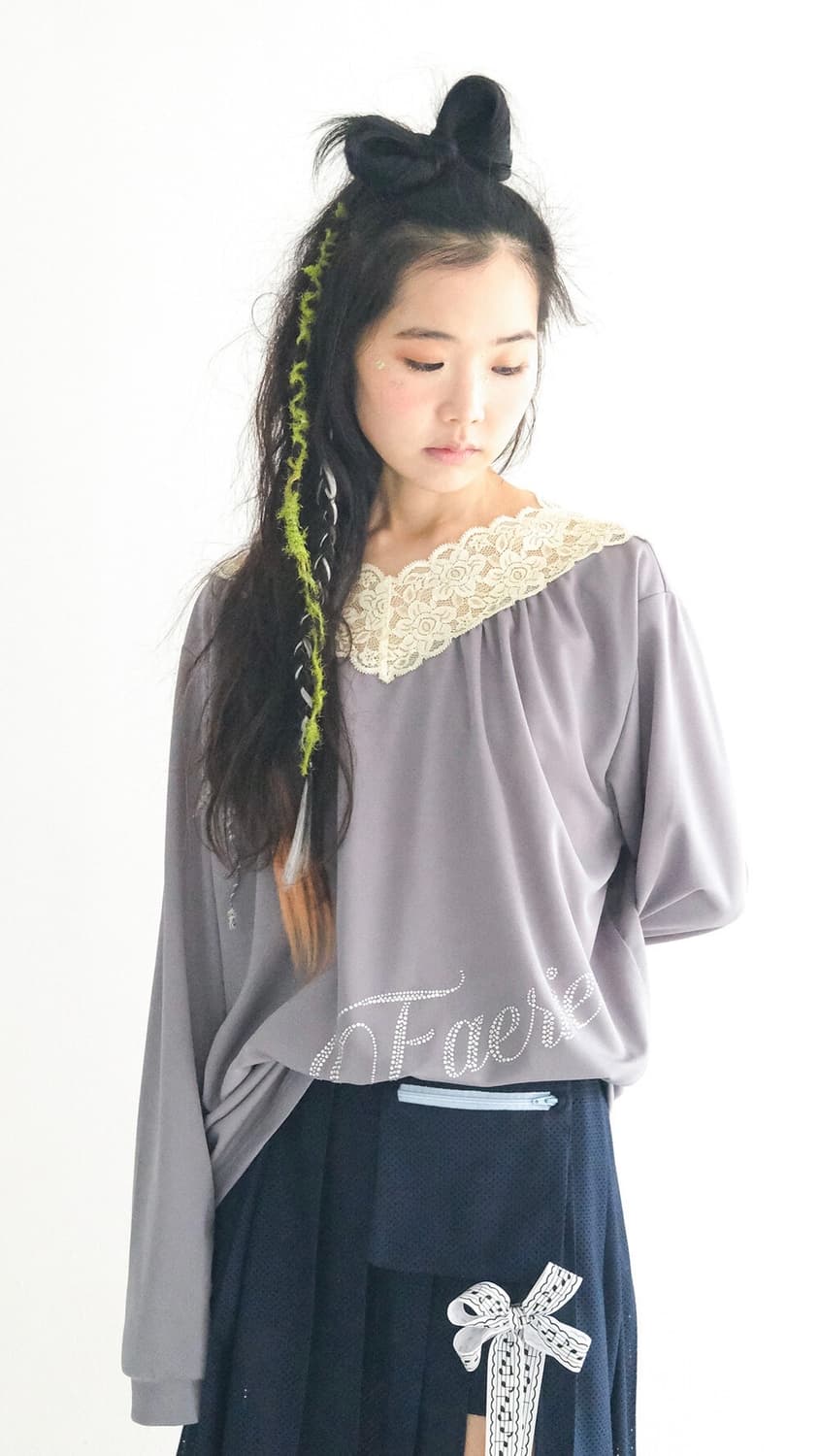샵페어리 lace V neck shirring top 레이스 탑 상품이미지2