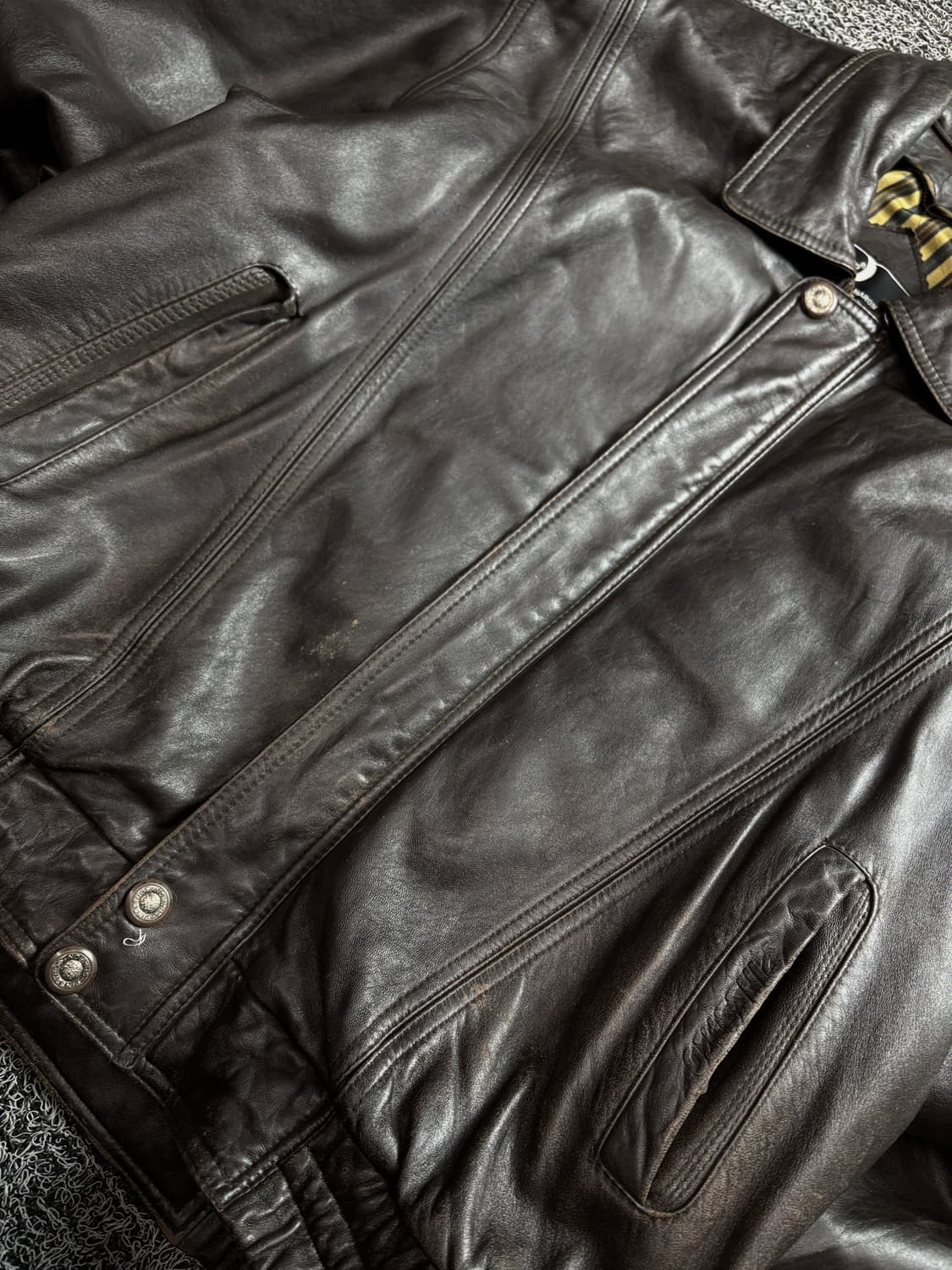 빈티지 아카이브 양가죽 레더 봄버 자켓 브라운 2786 상품이미지3