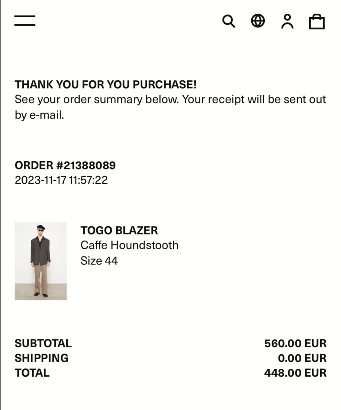 아워레가시 x 아르마니 하운즈투스 블레이저 자켓 상품이미지5