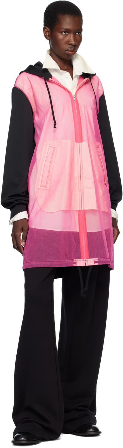꼼데가르송옴므플러스 핑크튤 블랙 후드집업 M 상품이미지2