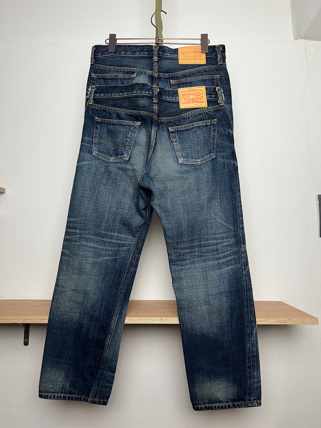 준야와타나베 리바스 25SS 더블레이어드 새깅 인디고 데님 상품이미지9