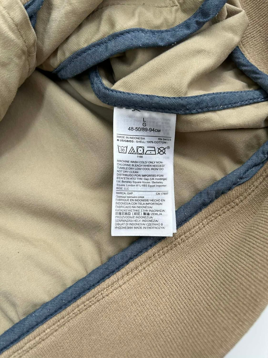 [L]Gap 갭 코튼 블루종 집업 자켓 베이지 상품이미지4