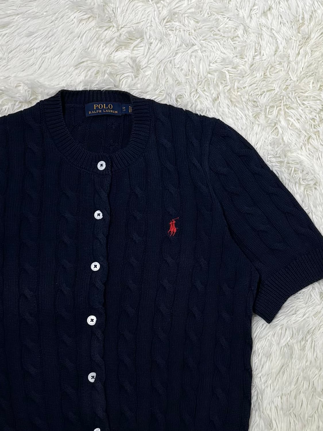 폴로랄프로렌 레드포니 네이비 케이블 반팔 가디건 상품이미지5