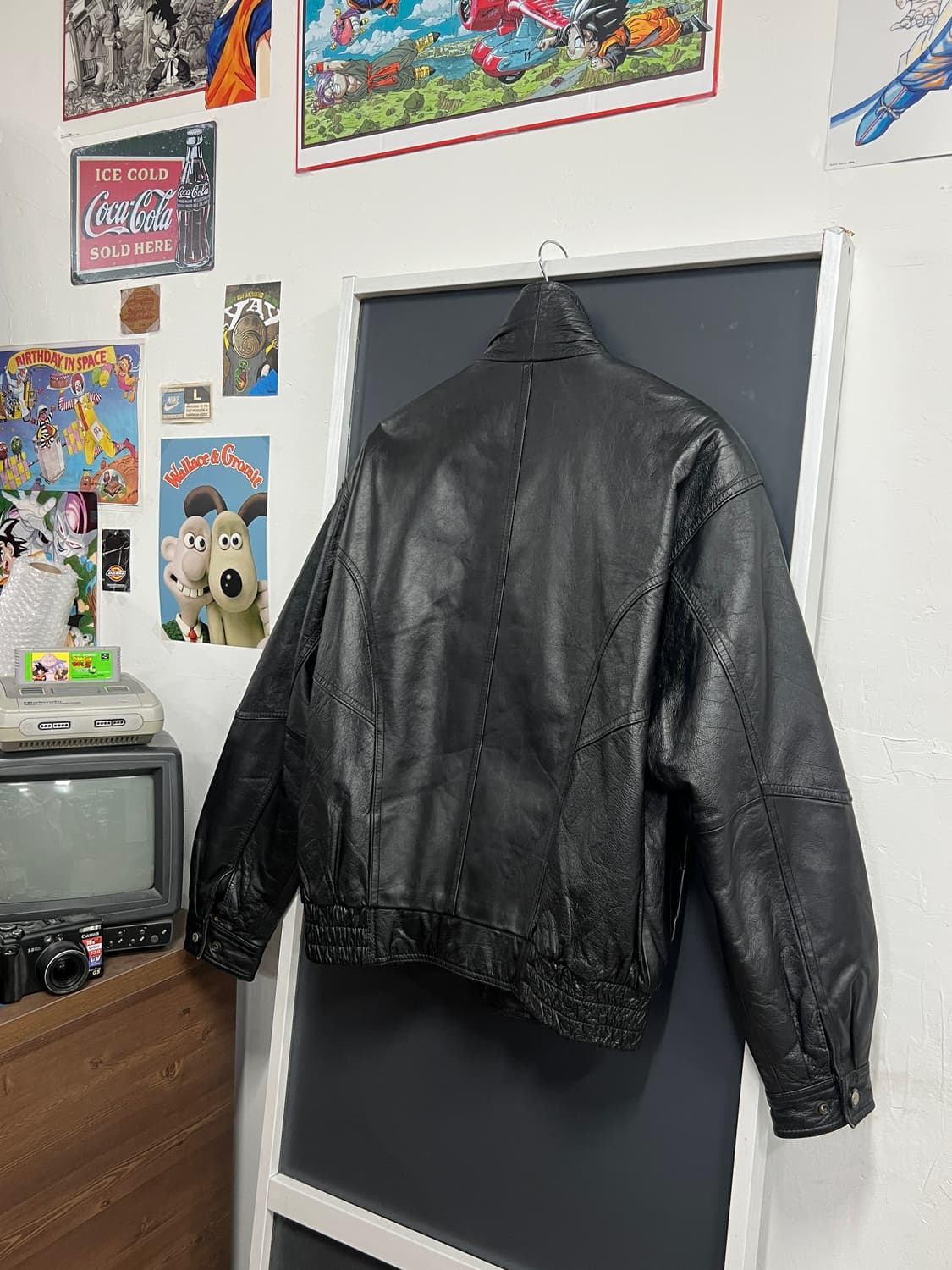 90s Vintage 빈티지 하이넥 봄버 소가죽 자켓 상품이미지8