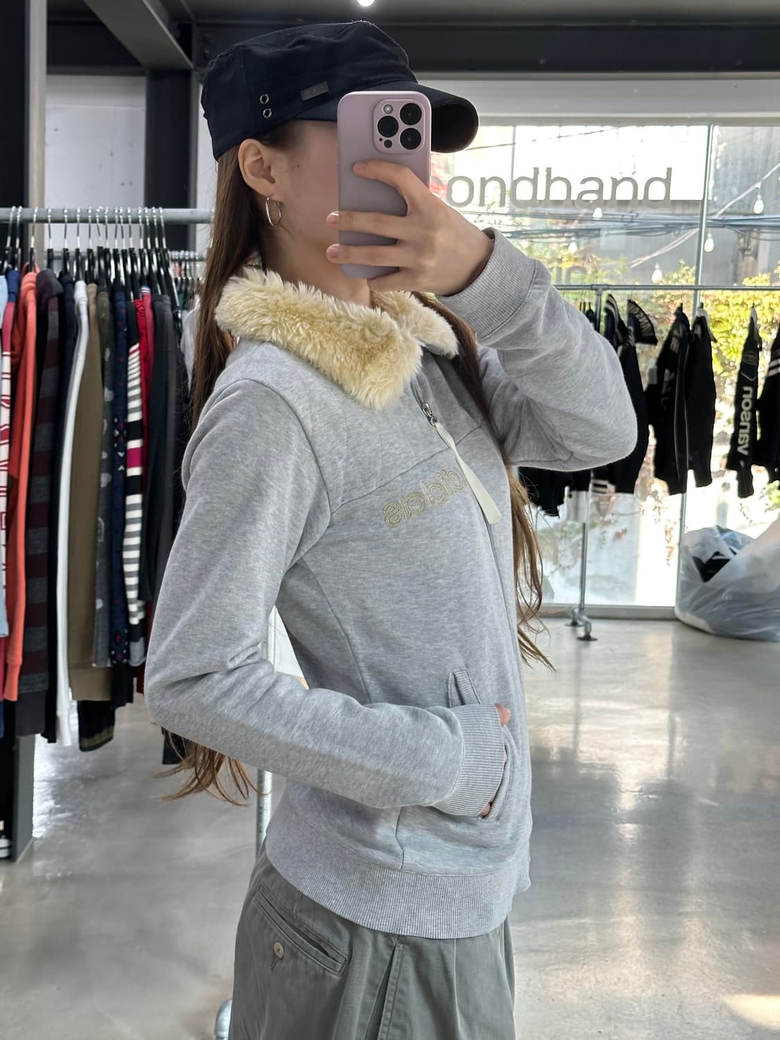 아디다스 Y2k 양털넥 코튼집업 상품이미지3