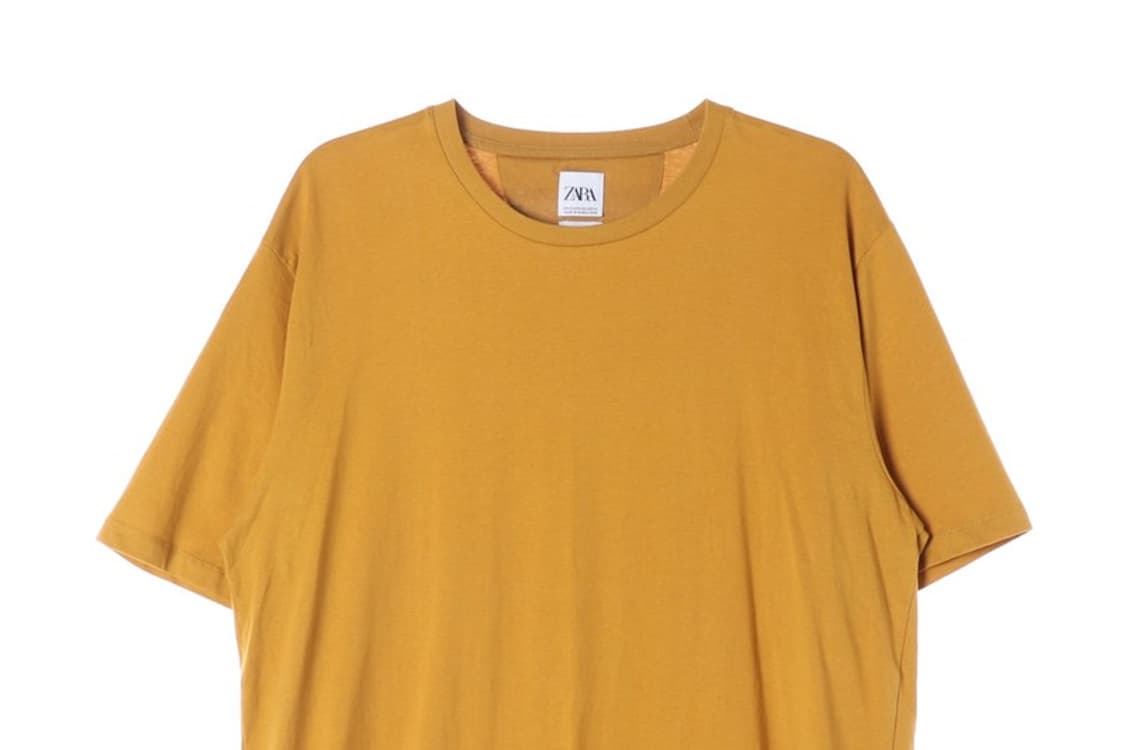 ZARA 머스타드 옐로우 베이직 반팔티 XXL 상품이미지3