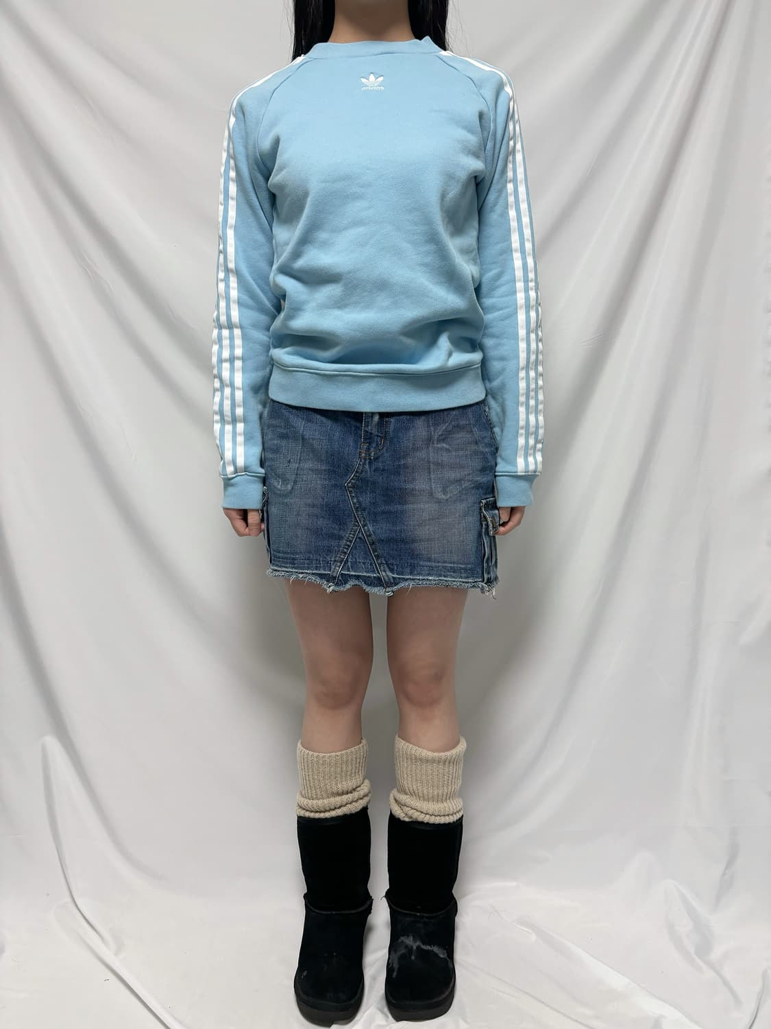 빈티지 아디다스 스카이블루 파이어버드 스웻셔츠 상품이미지2