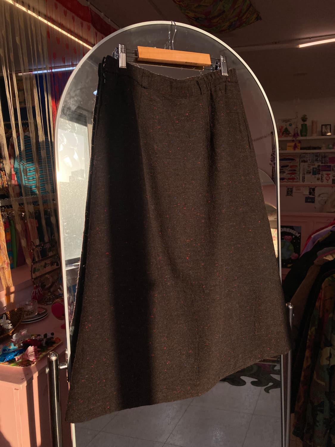 빈티지 울 보카시 브라운 롱스커트 상품이미지1