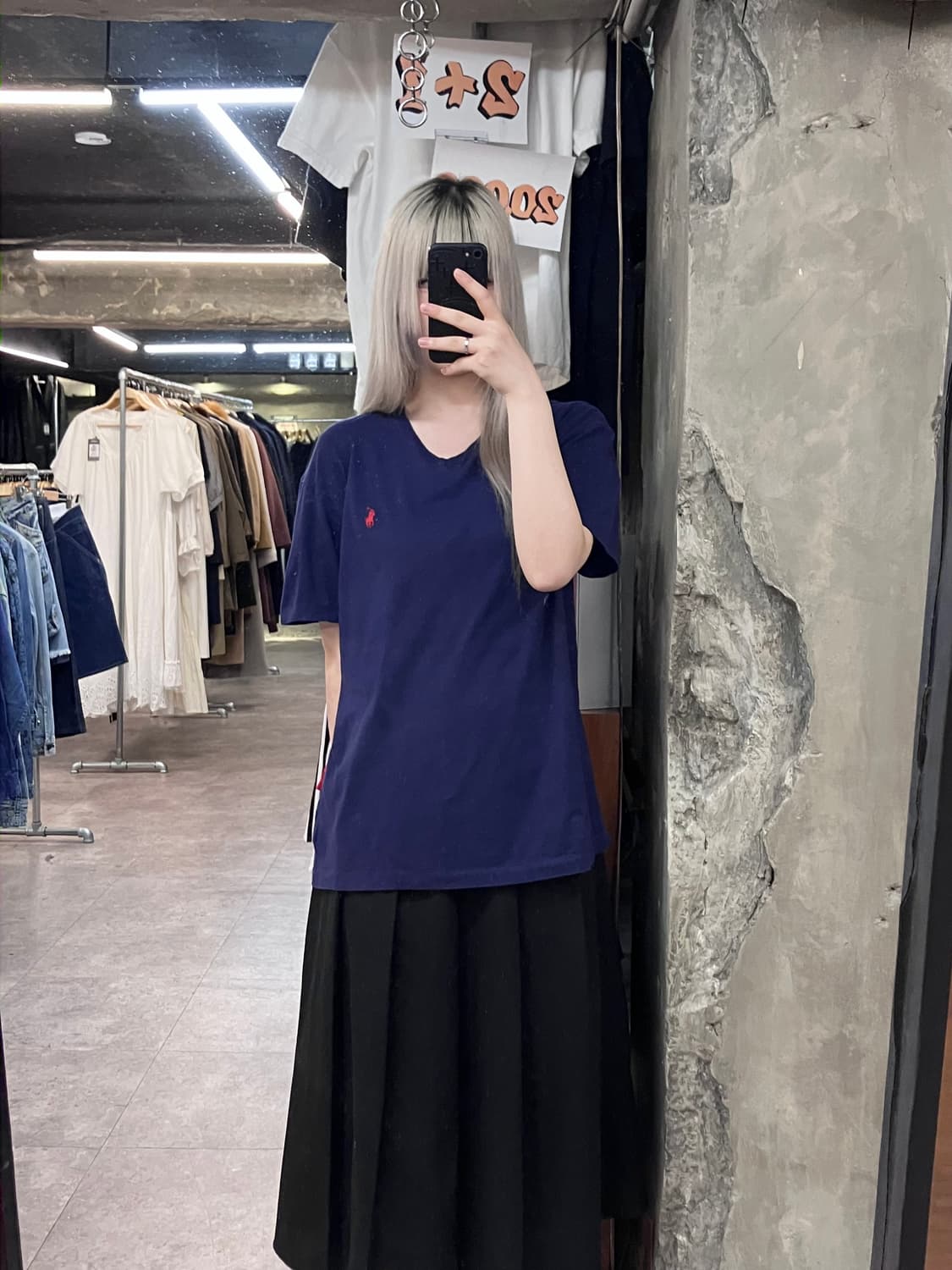 폴로 랄프로렌 브이넥 반팔 티셔츠 네이비 S #csz3884  상품이미지2