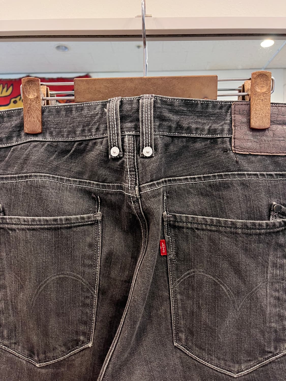 00s Levis 리바이스 흑청 데님 팬츠 (36inch) 상품이미지6