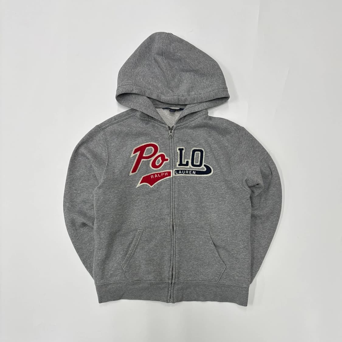 폴로 랄프로렌 신형 라벨 아치로고 그레이 스웻 후드집업 희귀져지(L) 상품이미지2
