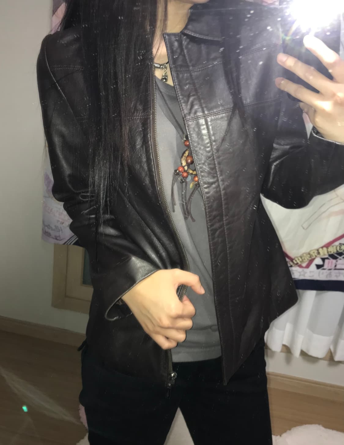 딥브라운 양가죽 레더자켓 상품이미지1