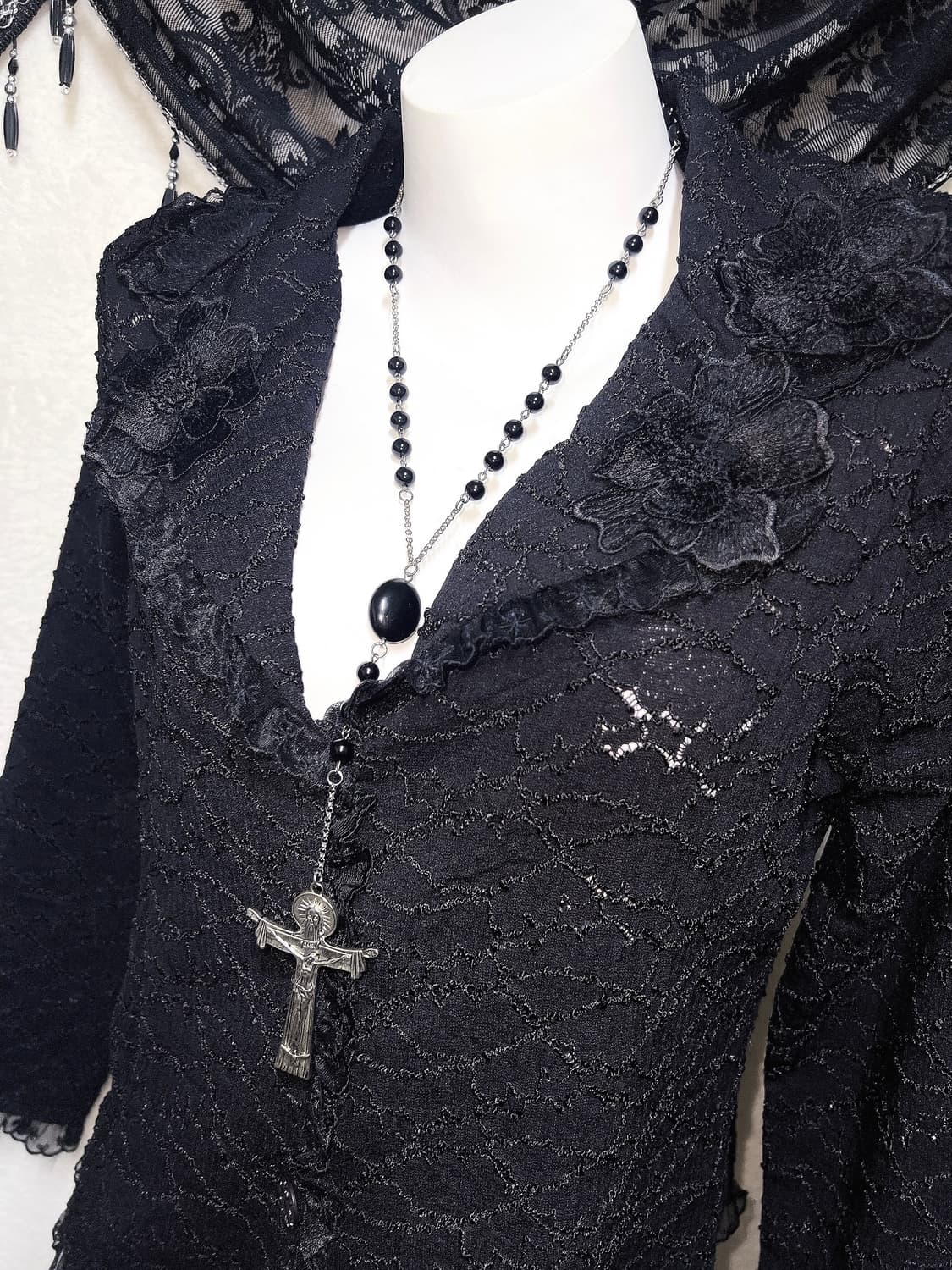 로맨틱고딕 고스로리 펑크 레이스 프릴 자켓 가디건 다크페어리 공겜 핀터 상품이미지5