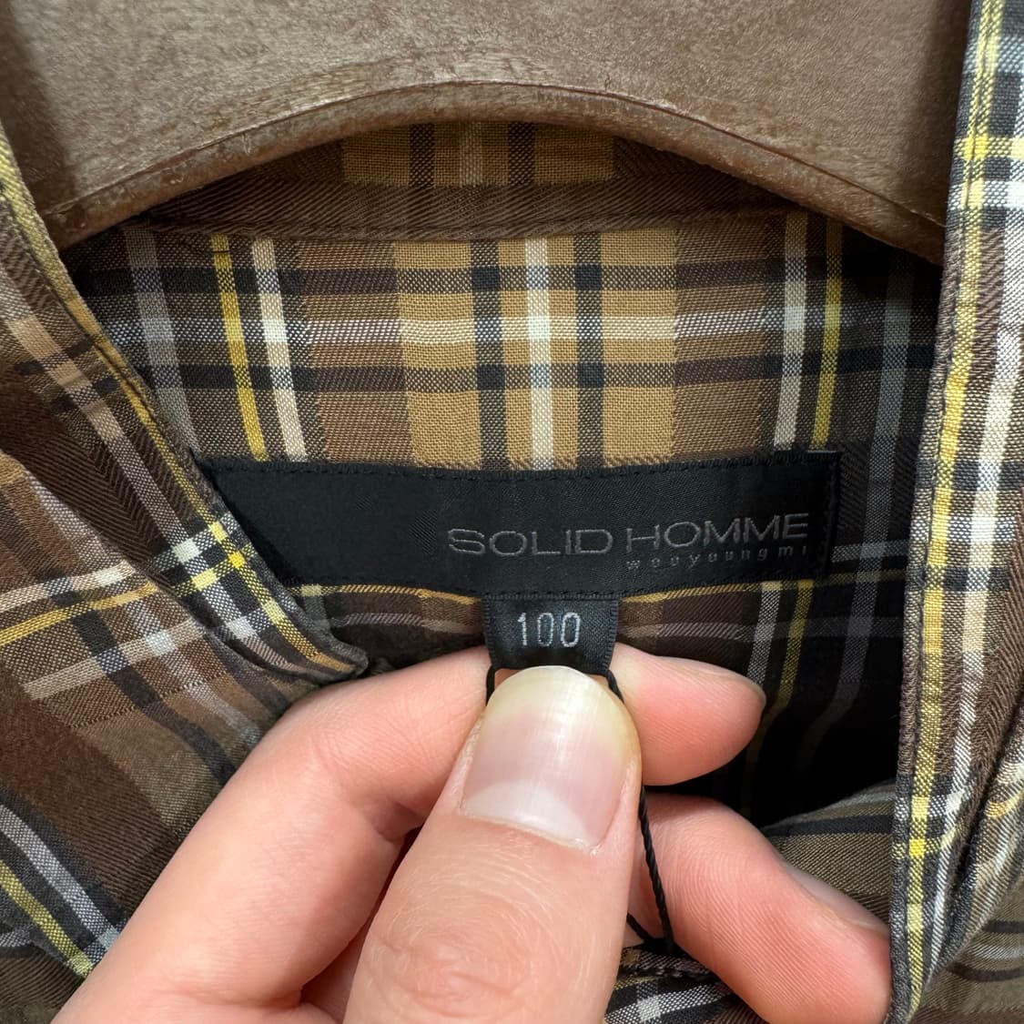 00s 솔리드옴므 타탄 체크 패턴 셔츠 브라운 상품이미지5
