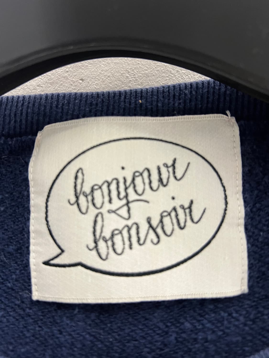 봉주르 레코드 네이비 맨투맨 L 상품이미지8