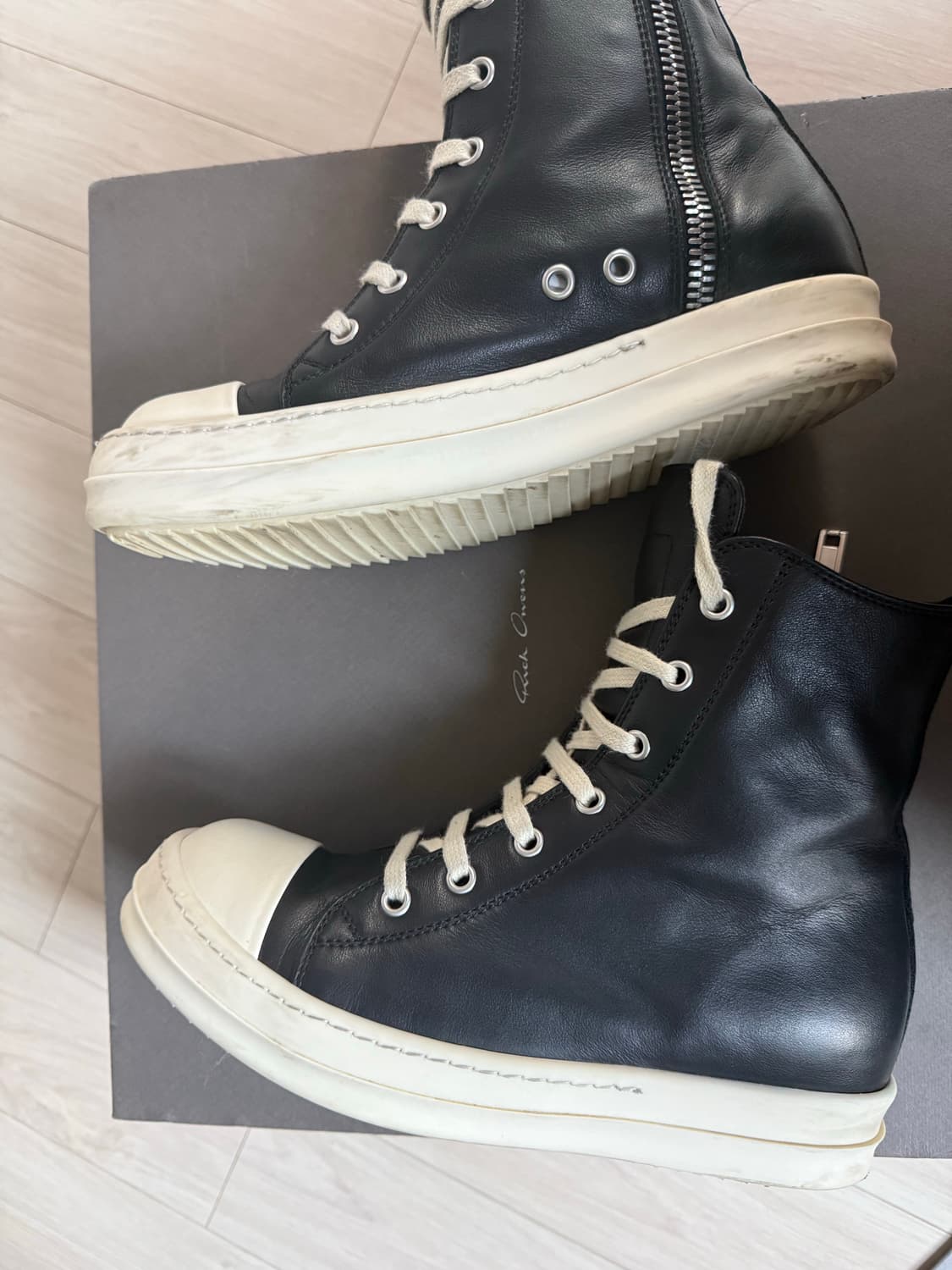 [Rick Owens] 릭오웬스 메인라인 하이탑 라몬즈 (Black) 상품이미지5