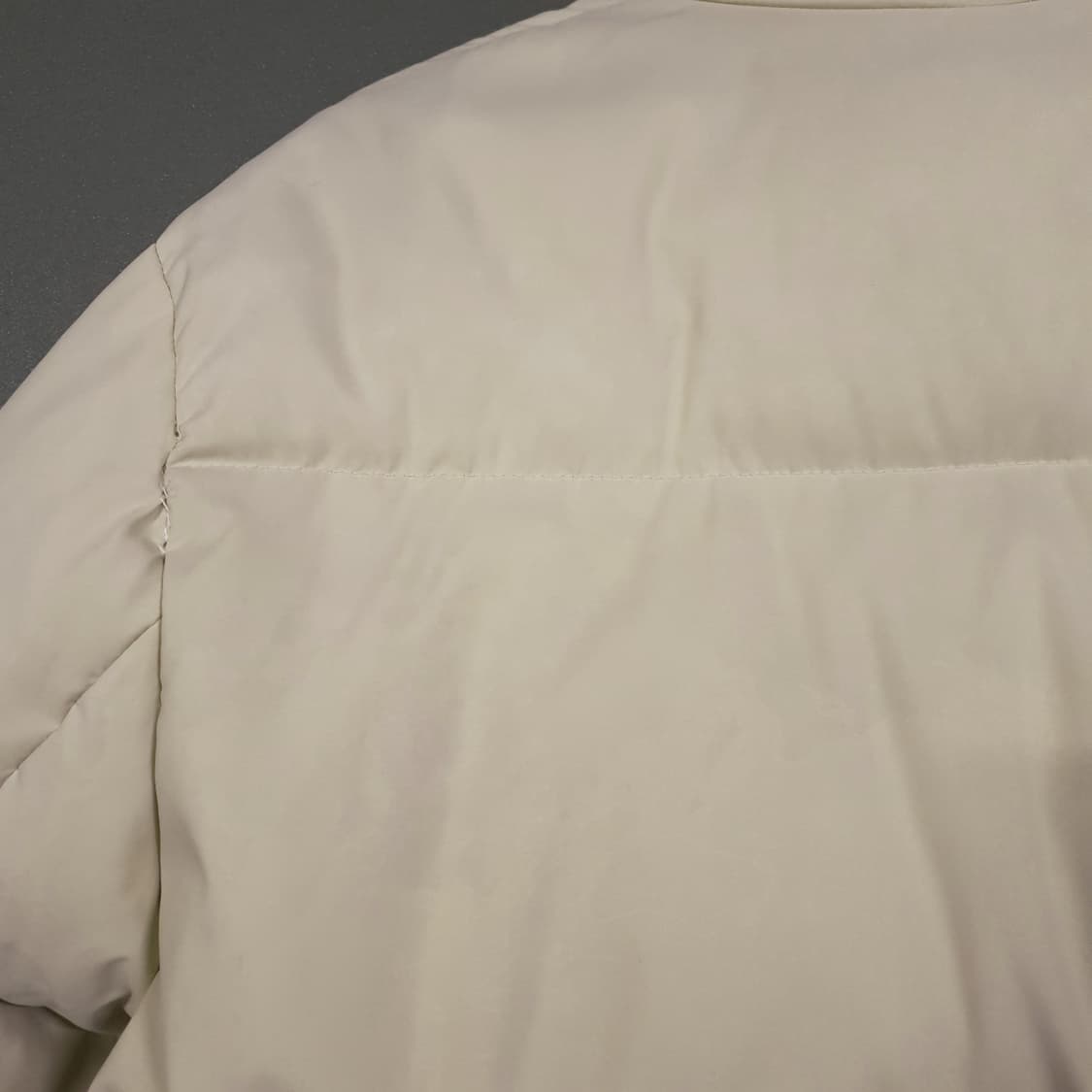 실측 L (100) coor 쿠어 구스다운 숏 패딩 점퍼 자켓 크림 상품이미지10