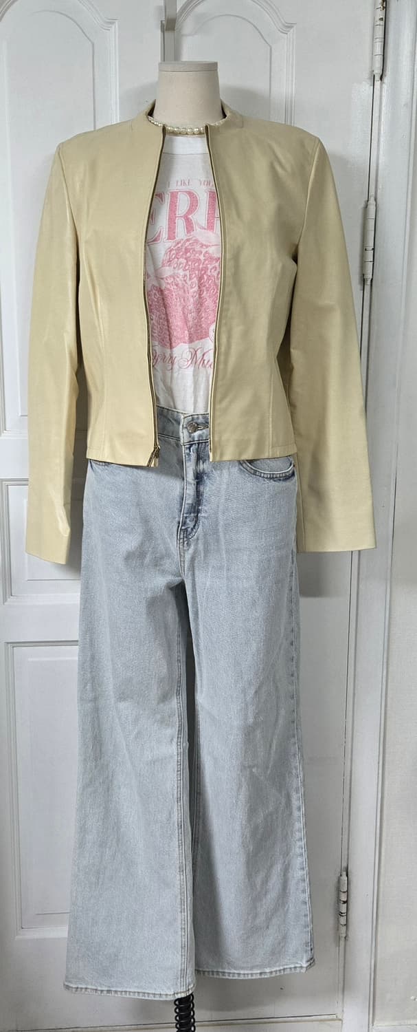 캘빈클라인 옐로우 레더자켓 상품이미지1