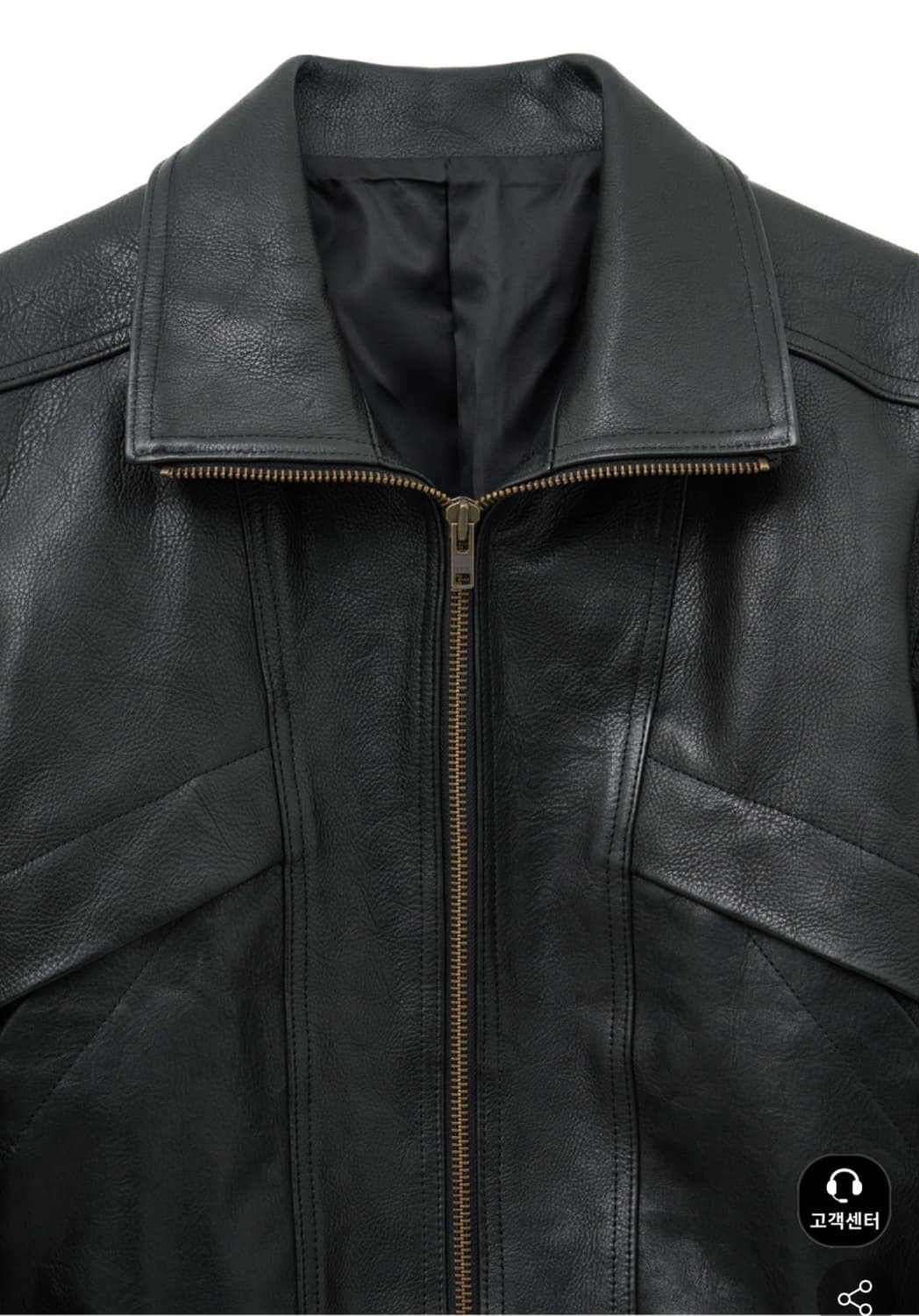 노이어 앤틱 카우레더 하이넥 블루종 블랙50 상품이미지3