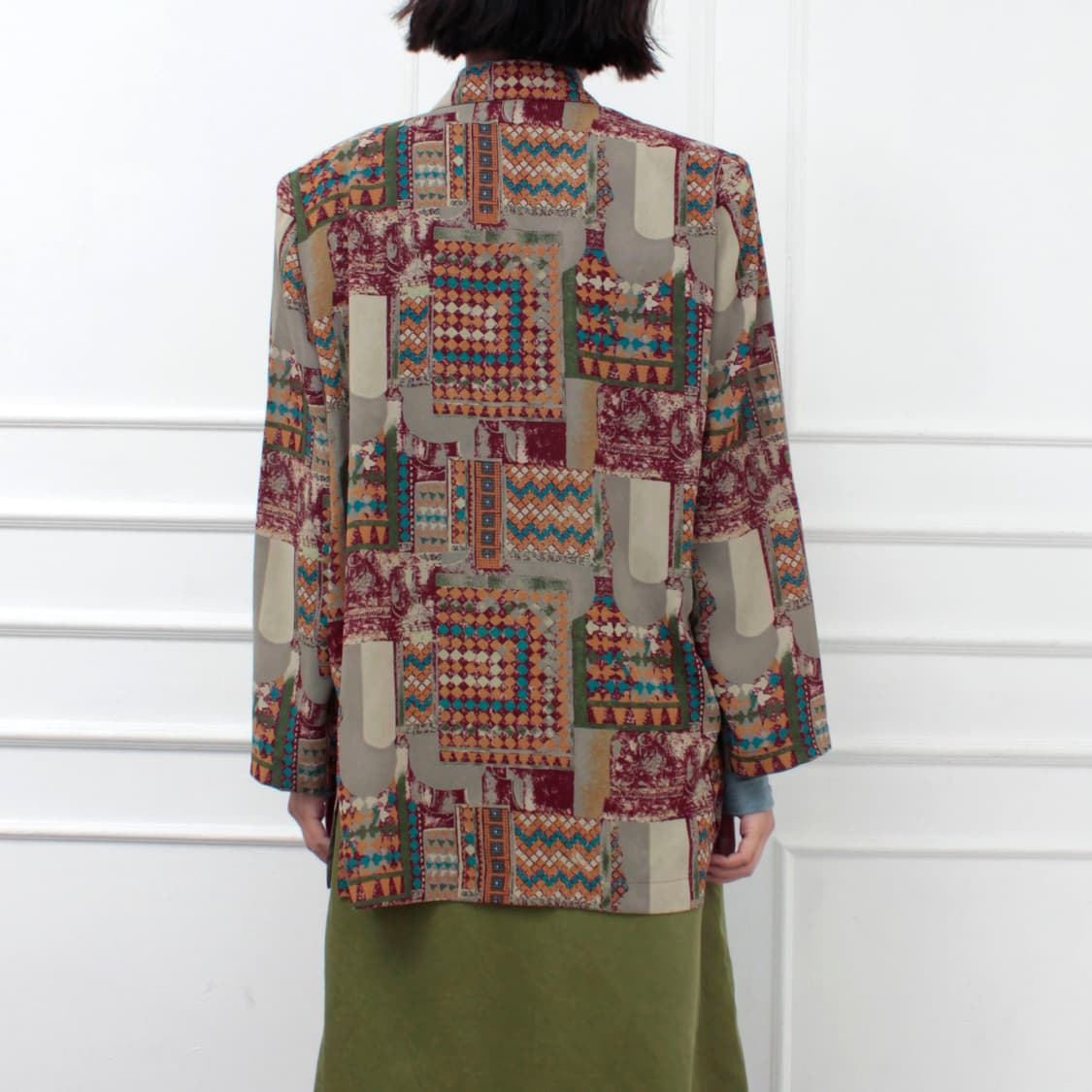 일본 빈티지 패턴 싱글 자켓 상품이미지7